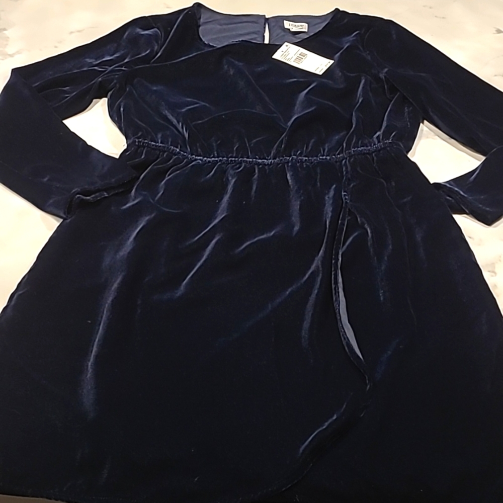 Beautiful Blue VELVET DRESS Size 4 NEW WITH TAGS